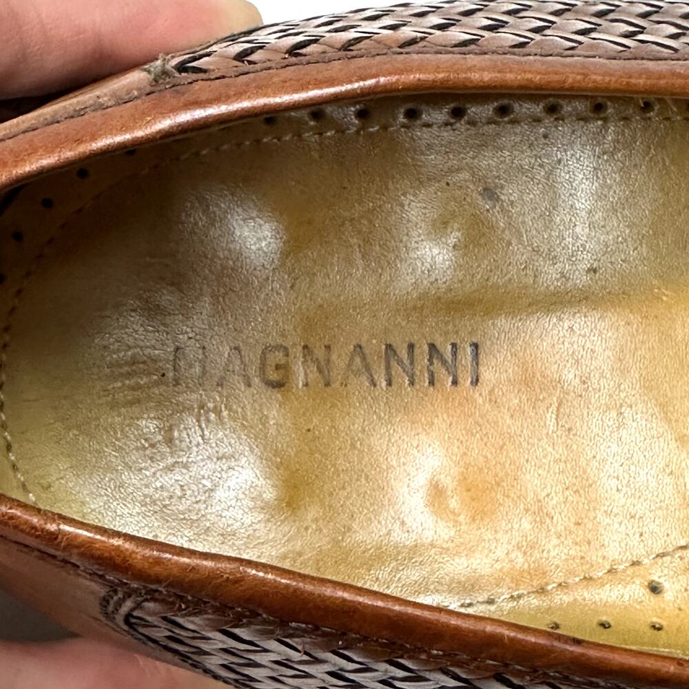 VERY GOOD Magnanni Braided Tassel Loafer Brown Leather Made in Morocco 11808 15 - Picture 9 of 14